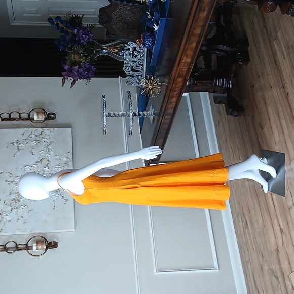 Zara Women's Orange Cotton Plopin Midi Dress. Size S - Picture 8 of 17